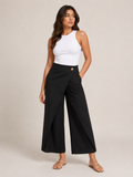 Thyra - Katoenen damesbroek met elastische taille en rechte pijpen
