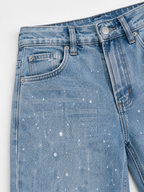 Pernia - Dames high-waist jeans met rechte pijpen en glitterdetails