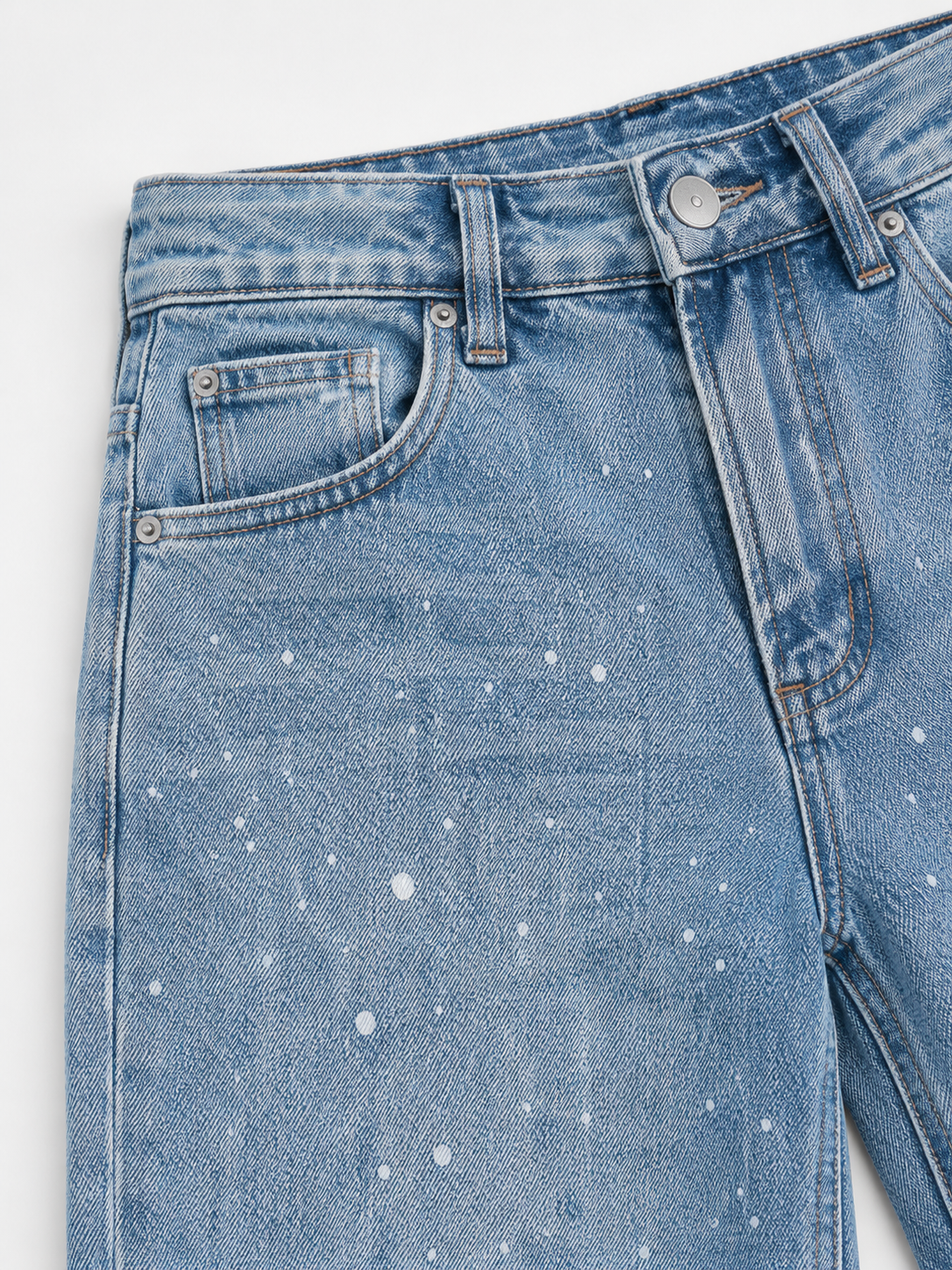 Pernia - Dames high-waist jeans met rechte pijpen en glitterdetails