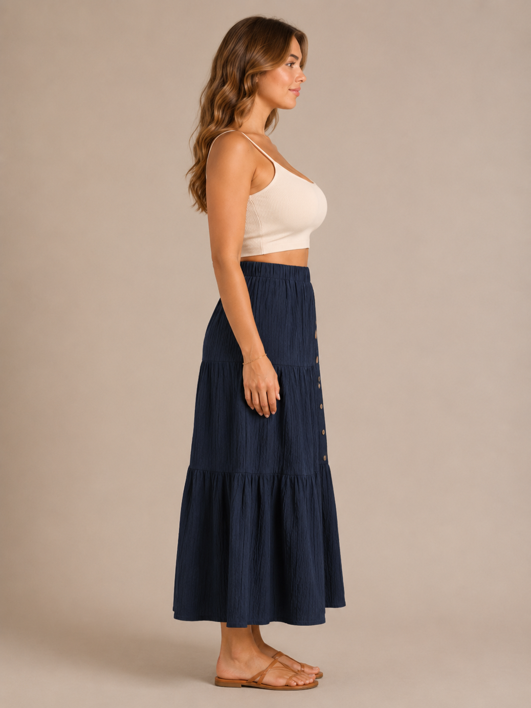 Pandora - Dames Boho Maxi-rok Met Volantlagen En Elastische Taille