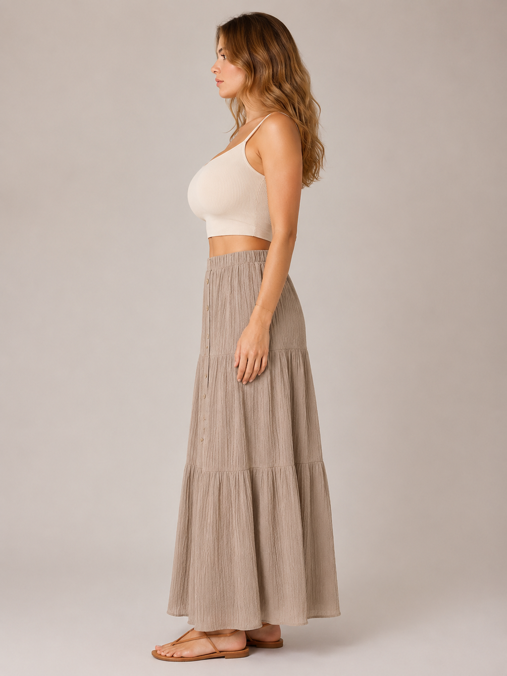 Pandora - Dames Boho Maxi-rok Met Volantlagen En Elastische Taille