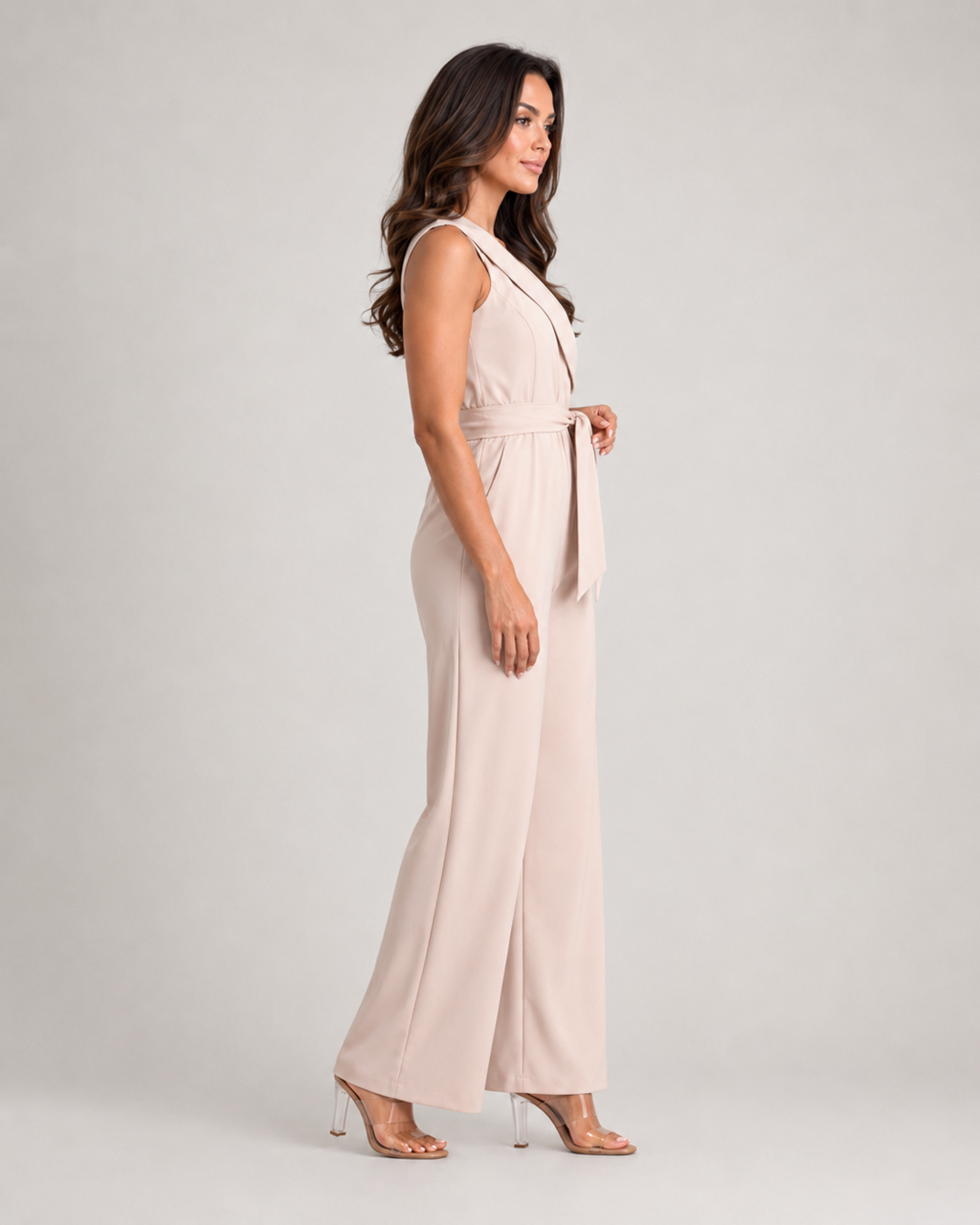 Hélianne - Mouwloze Jumpsuit met Diepe V-hals en Tailleband