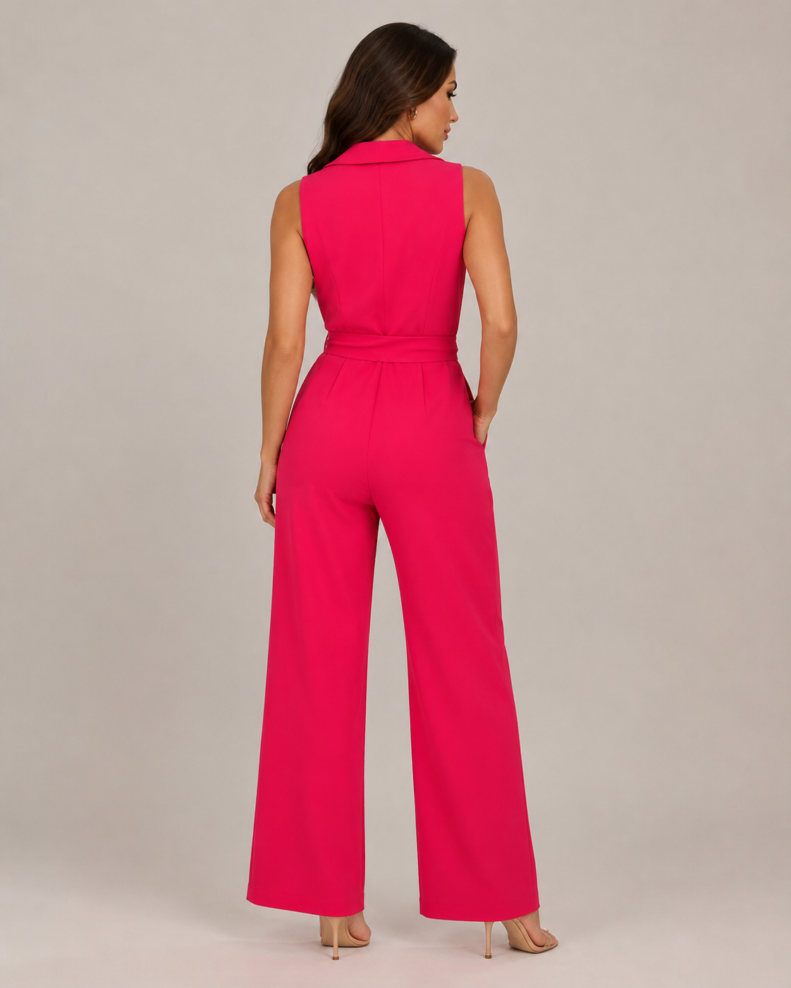 Hélianne - Mouwloze Jumpsuit met Diepe V-hals en Tailleband