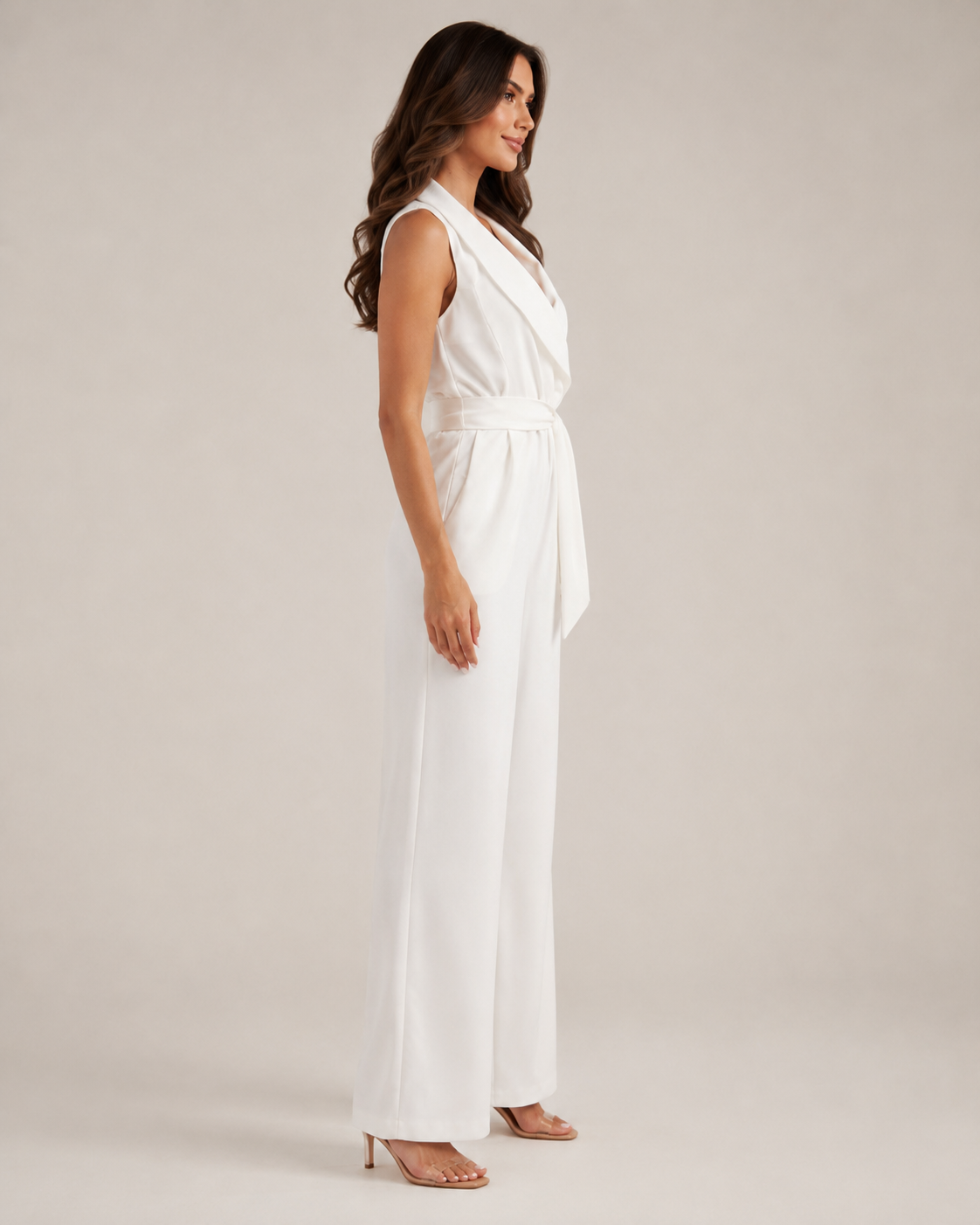 Hélianne - Mouwloze Jumpsuit met Diepe V-hals en Tailleband