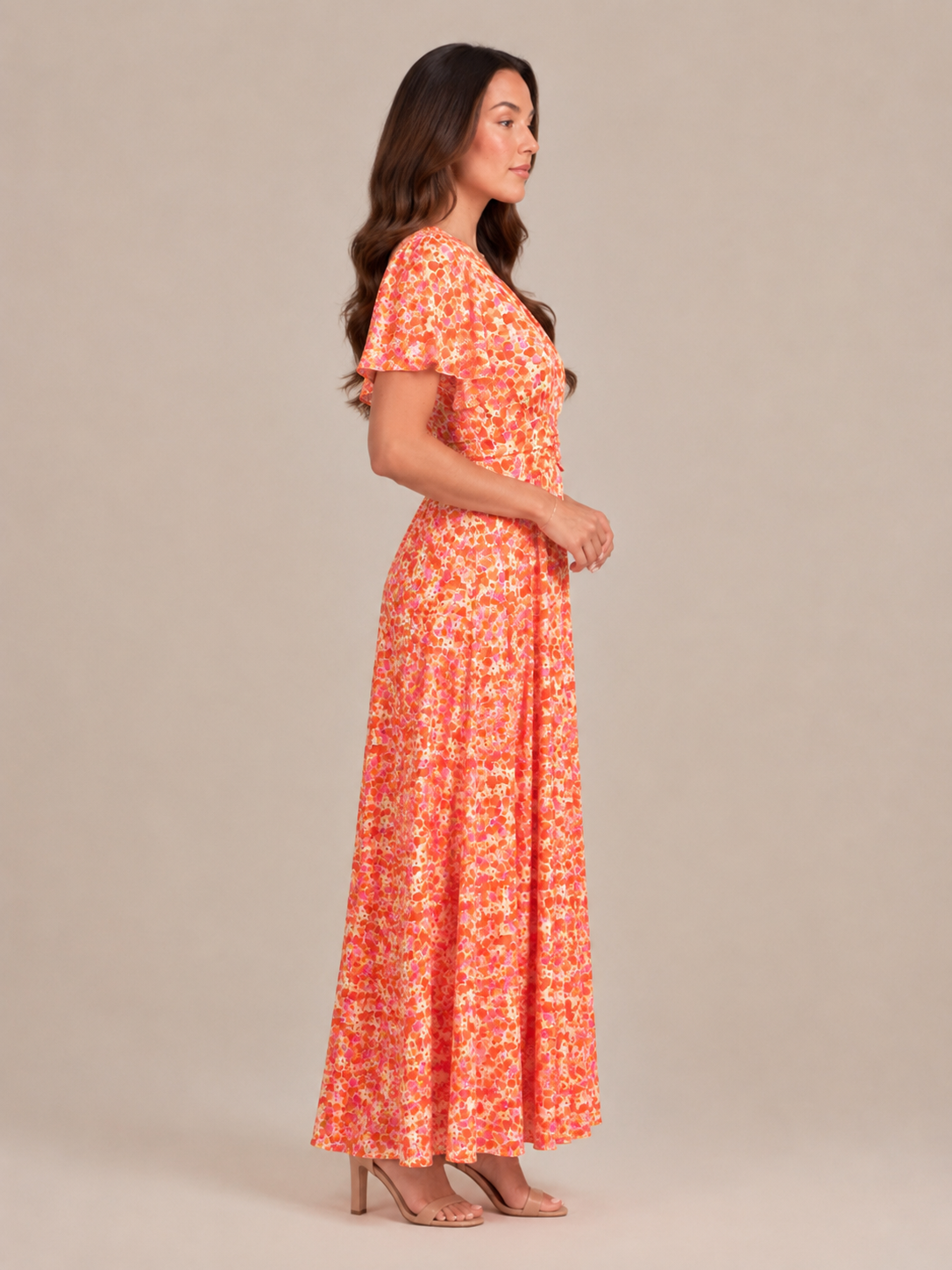 Marjolein - Maxi-jurk Met V-hals  Elastische Taille En Bloemenprint