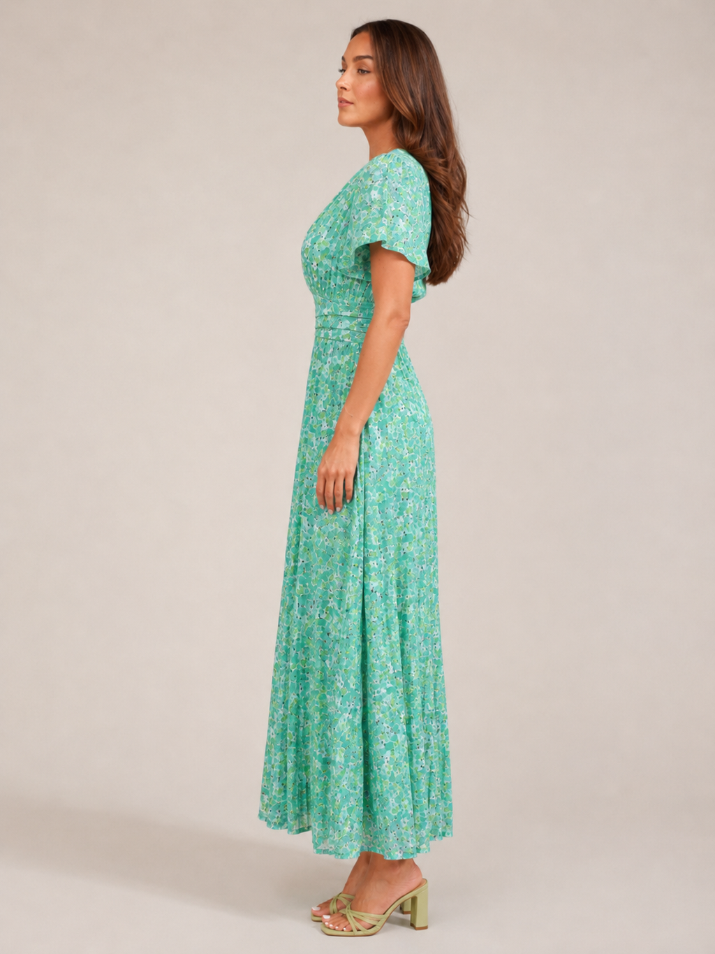 Marjolein - Maxi-jurk Met V-hals  Elastische Taille En Bloemenprint
