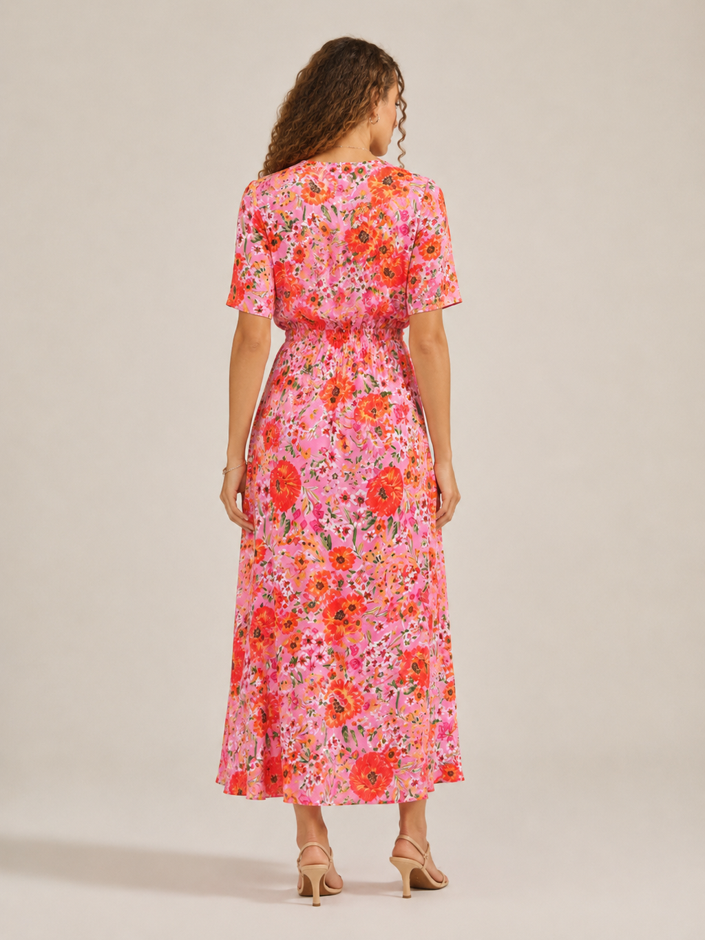 Manouk - Maxi-jurk met Bloemenprint en Knoopsluiting