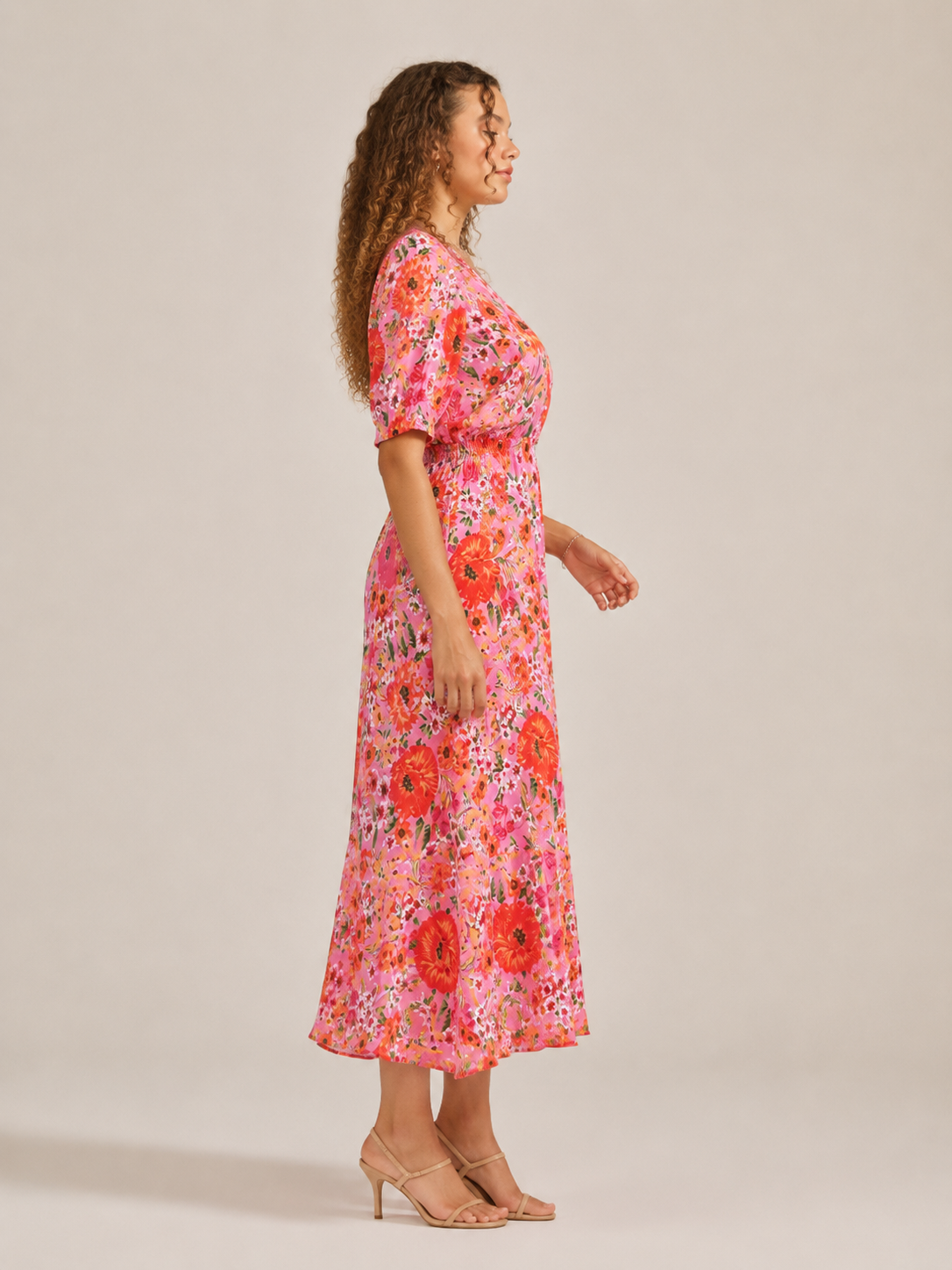 Manouk - Maxi-jurk met Bloemenprint en Knoopsluiting