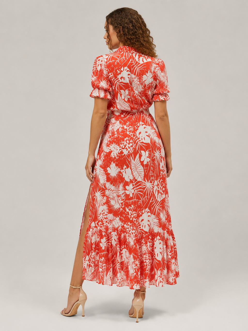 Manouk - Maxi-jurk met Bloemenprint en Knoopsluiting