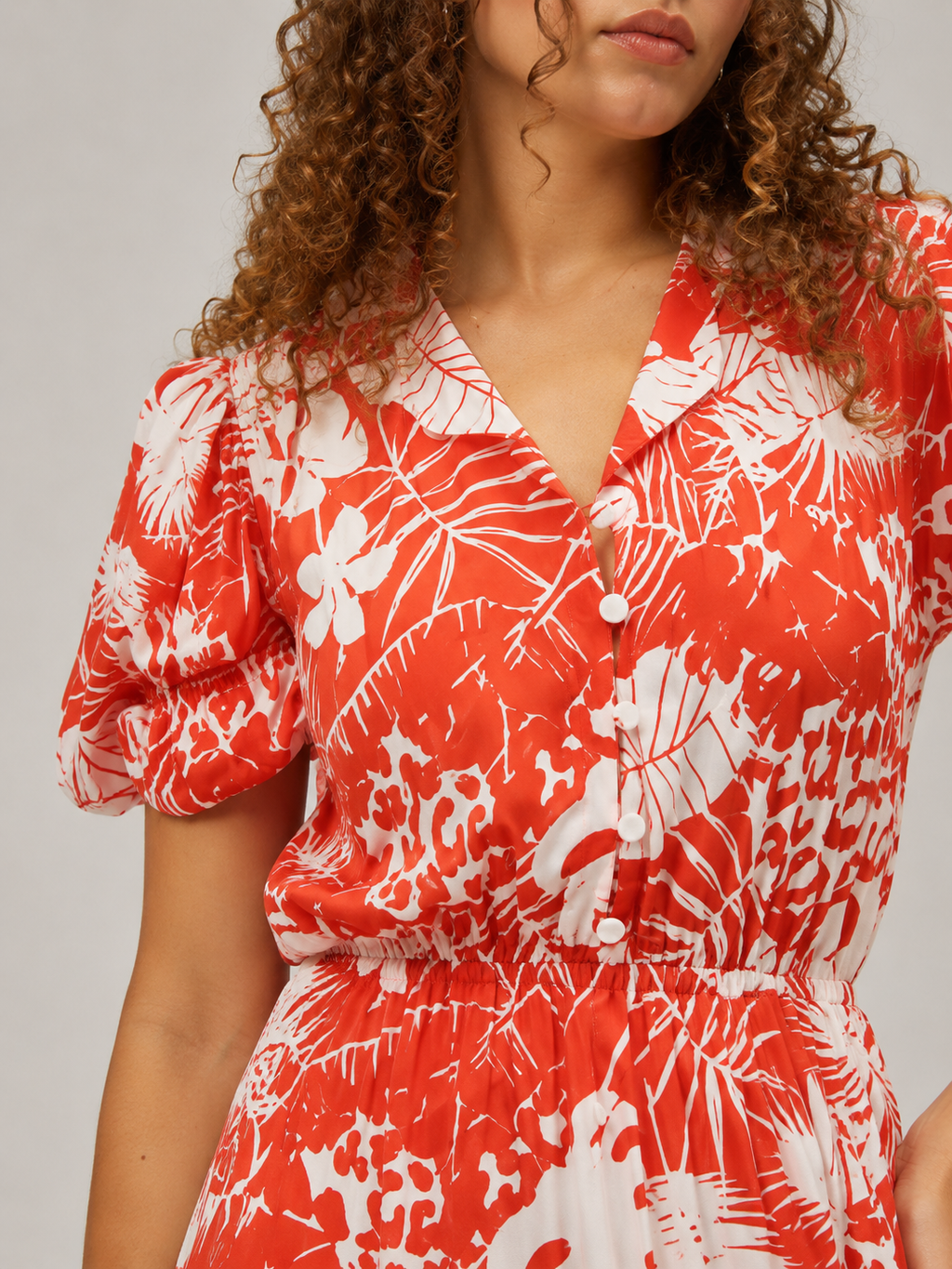 Manouk - Maxi-jurk met Bloemenprint en Knoopsluiting