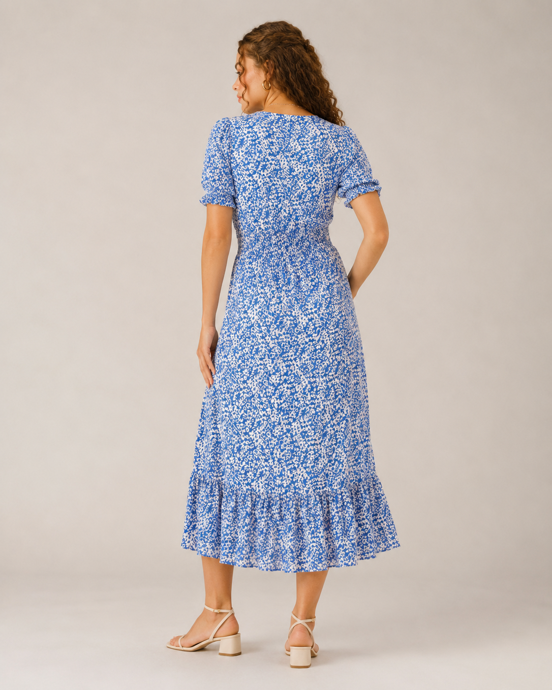 Manouk - Maxi-jurk met Bloemenprint en Knoopsluiting
