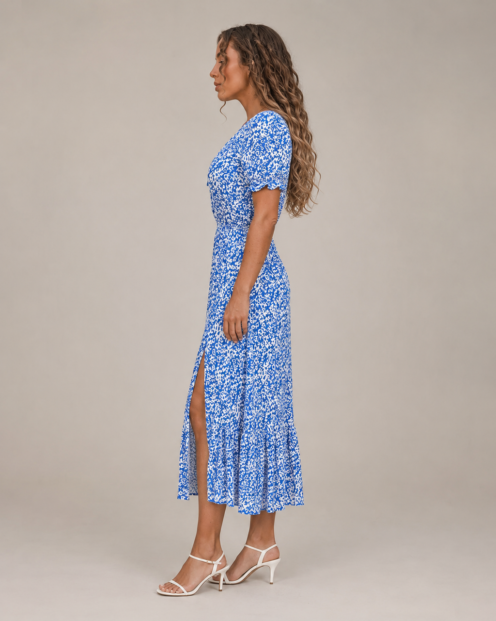 Manouk - Maxi-jurk met Bloemenprint en Knoopsluiting