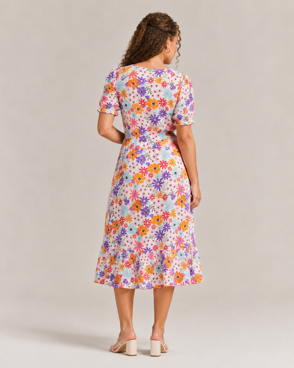 Manouk - Maxi-jurk met Bloemenprint en Knoopsluiting