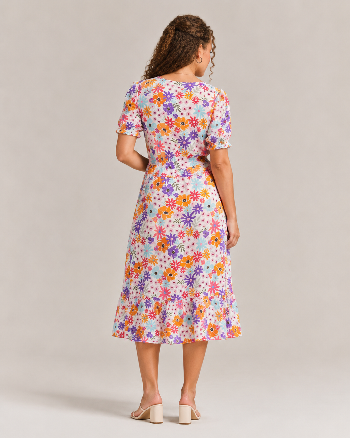 Manouk - Maxi-jurk met Bloemenprint en Knoopsluiting