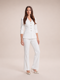 Liset - Dames blazer met flared broek, tweedelige set met kristalknopen