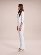 Liset - Dames blazer met flared broek, tweedelige set met kristalknopen