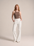 Carina - Dames flare broek met hoge taille en wijde pijpen