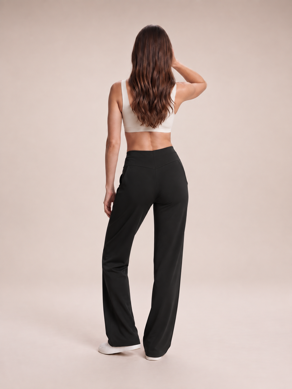 Loek - Dames joggingbroek met hoge taille en wijde pijpen
