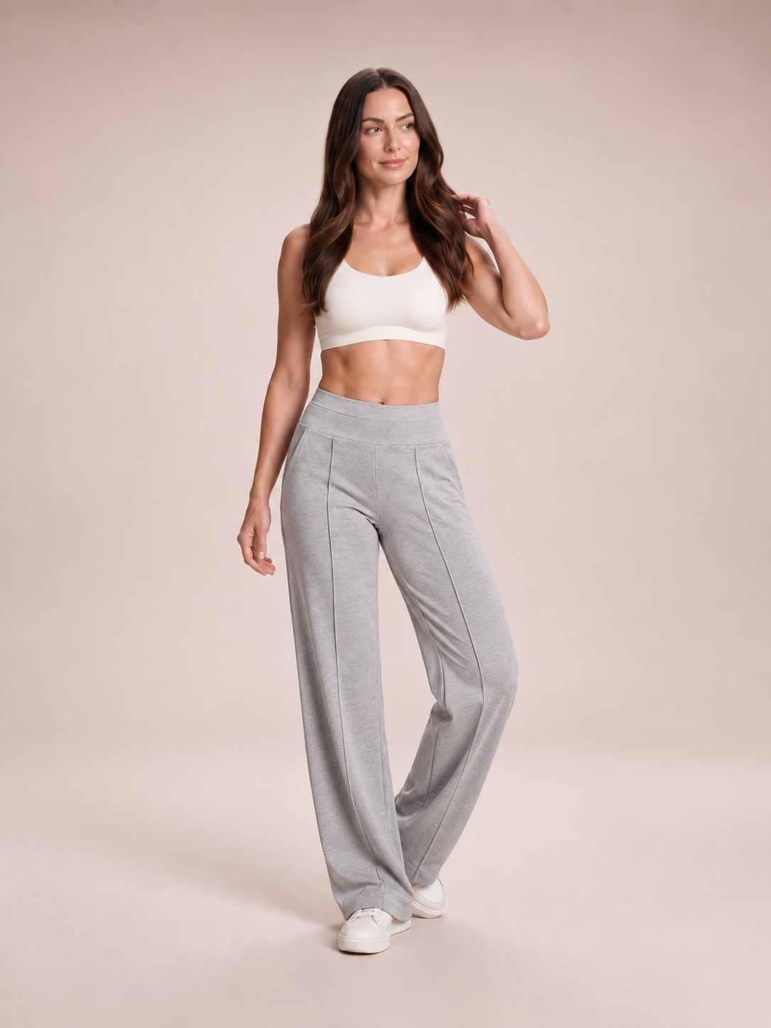 Loek - Dames joggingbroek met hoge taille en wijde pijpen
