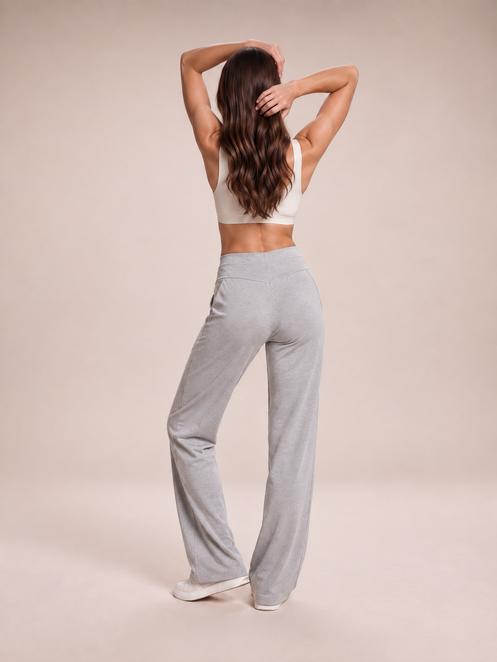 Loek - Dames joggingbroek met hoge taille en wijde pijpen