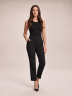 Talisa - Dames broek met hoge taille en rechte pijpen