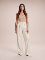 Nerina - Dames broek met wijde pijpen en elastische taille