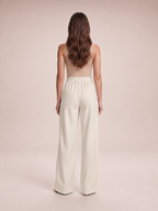 Nerina - Dames broek met wijde pijpen en elastische taille