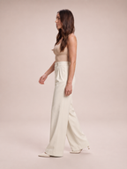 Nerina - Dames broek met wijde pijpen en elastische taille