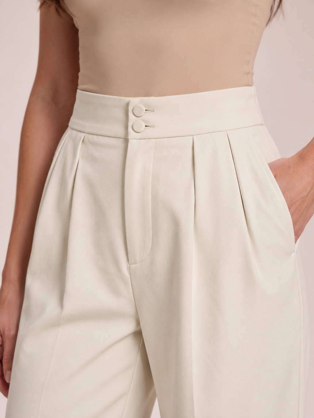 Nerina - Dames broek met wijde pijpen en elastische taille