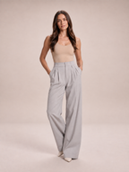 Nerina - Dames broek met wijde pijpen en elastische taille