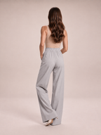 Nerina - Dames broek met wijde pijpen en elastische taille