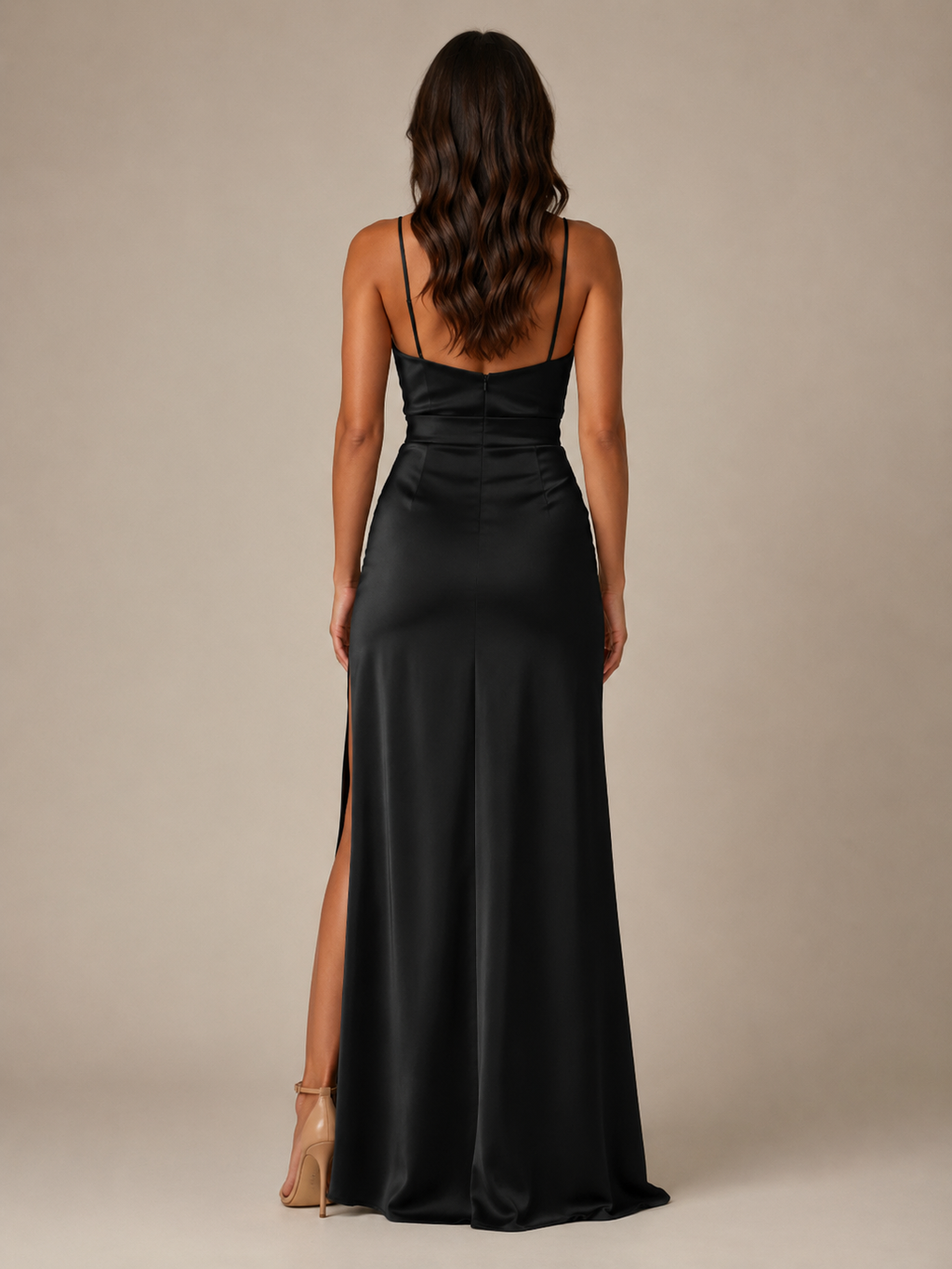 Quinelle - Midi-jurk Met V-hals En Hoge Split