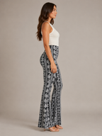 Qadence - Flared broek met sierlijke print en lage taille