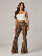 Qadence - Flared broek met sierlijke print en lage taille