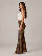 Qadence - Flared broek met sierlijke print en lage taille