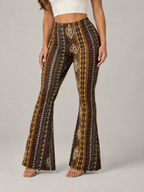 Qadence - Flared broek met sierlijke print en lage taille