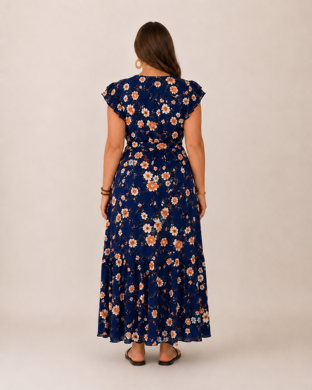 Britt - Zwierige Maxi-jurk Met Bloemenprint En Flatterende Wikkelpasvorm