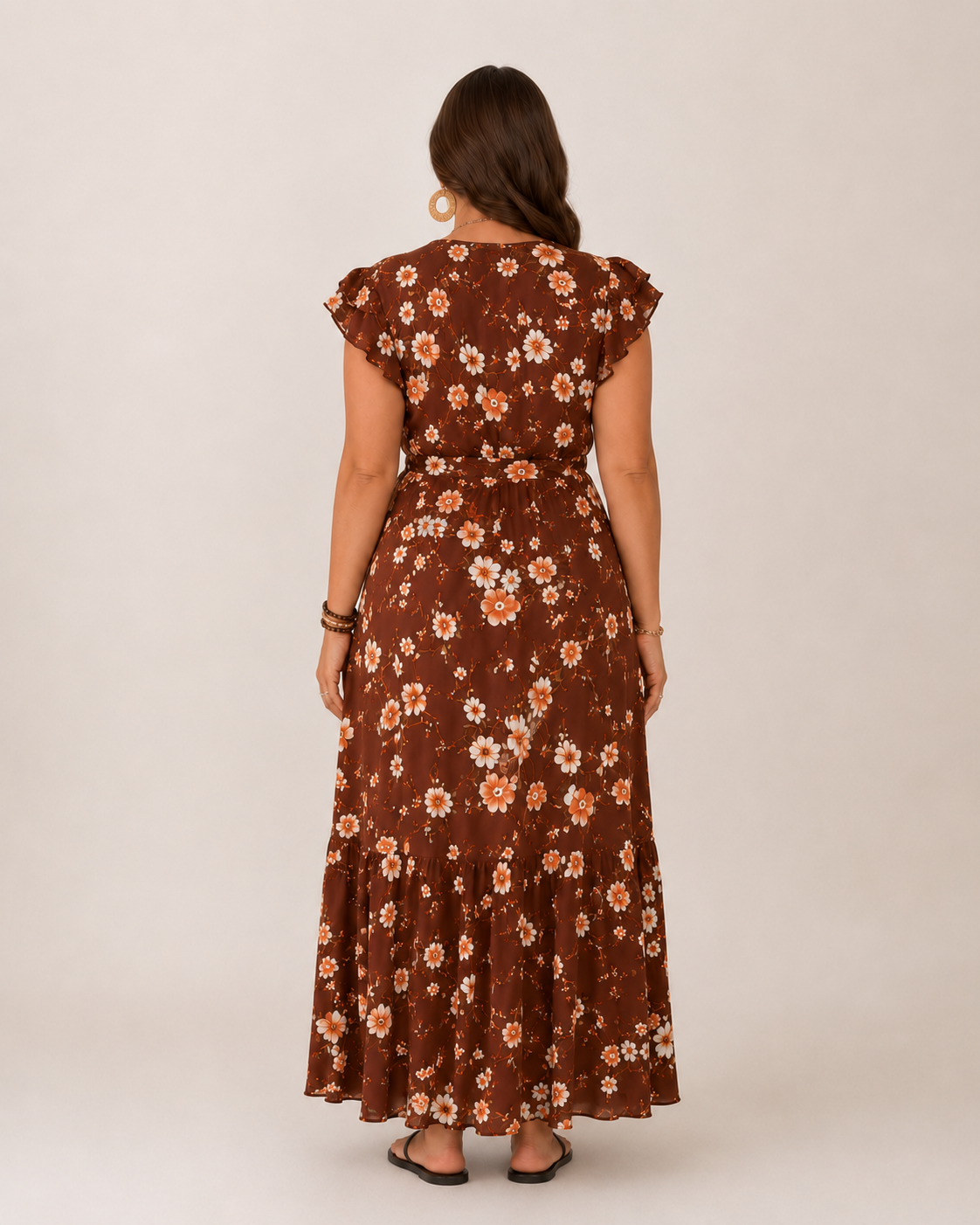 Britt - Zwierige Maxi-jurk Met Bloemenprint En Flatterende Wikkelpasvorm