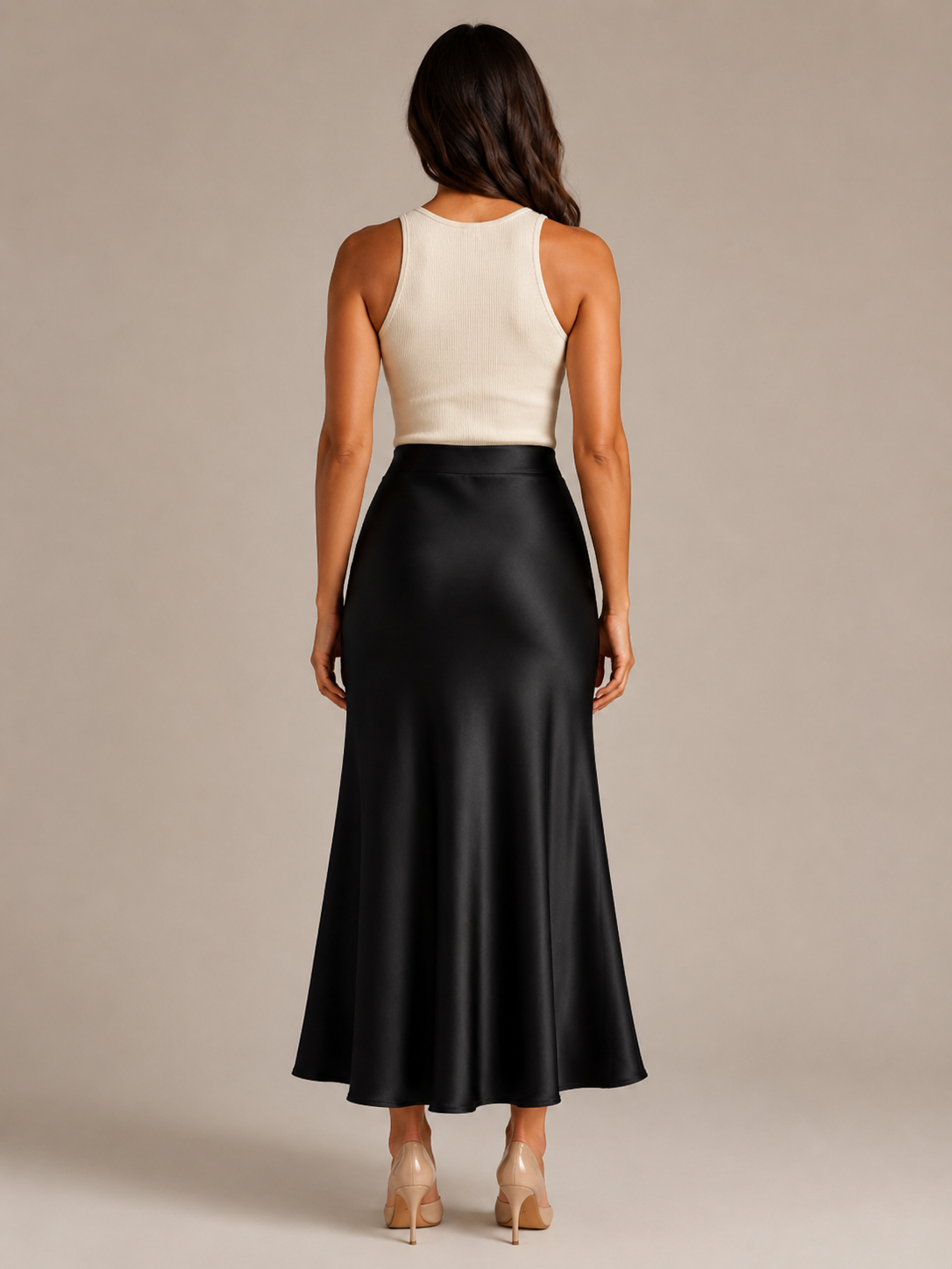 Pascaline - Satijnen Dames Maxi-rok Met Subtiele Glans