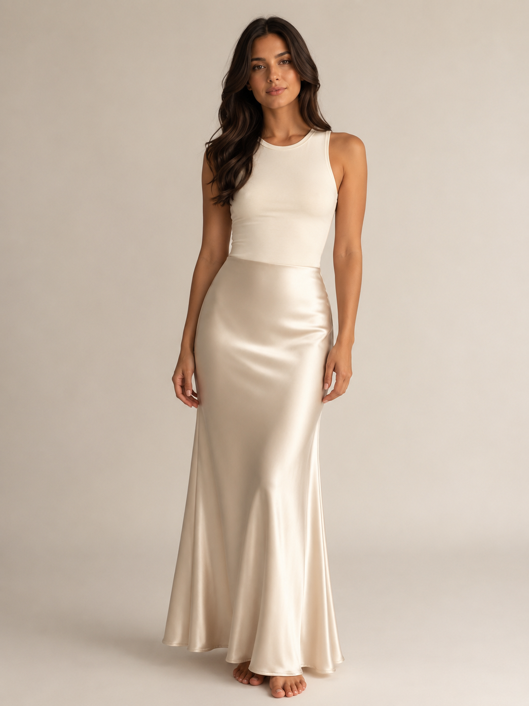 Pascaline - Satijnen Dames Maxi-rok Met Subtiele Glans