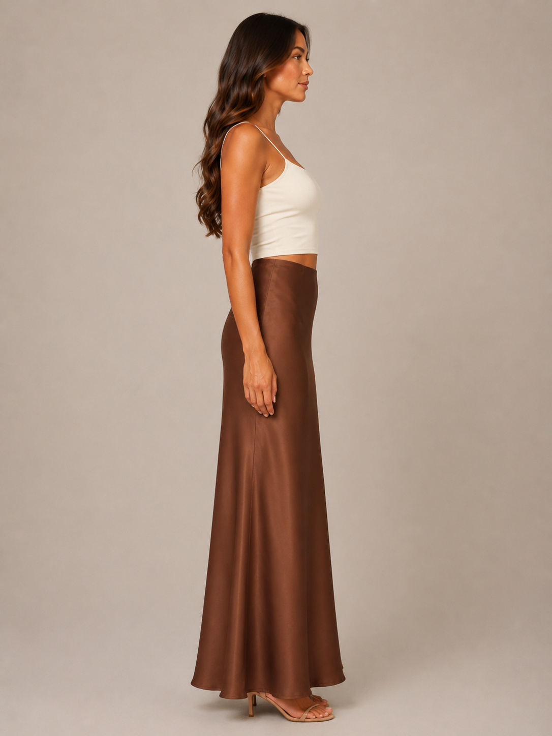 Pascaline - Satijnen Dames Maxi-rok Met Subtiele Glans