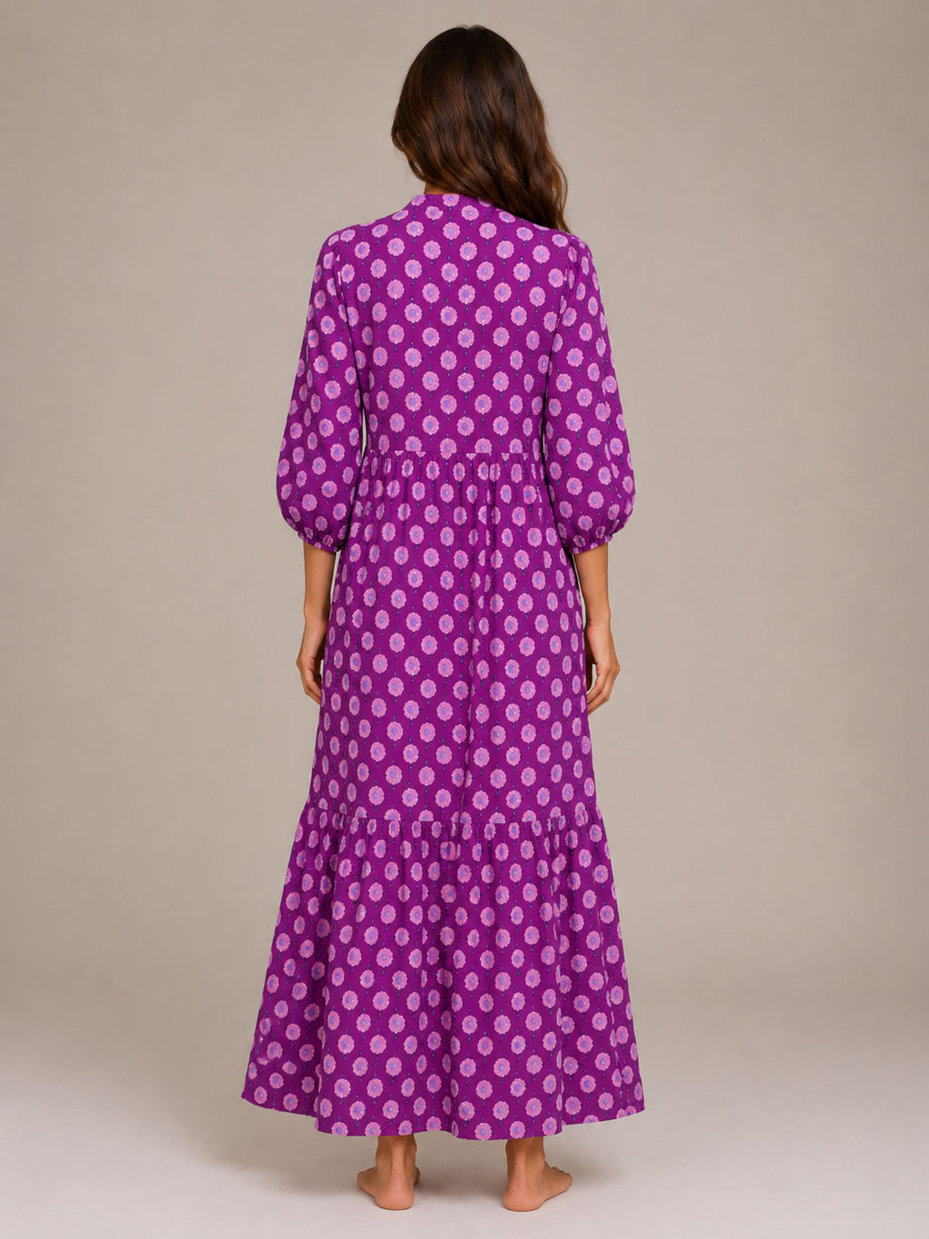 Roselle - Maxi-jurk Met V-hals En Print