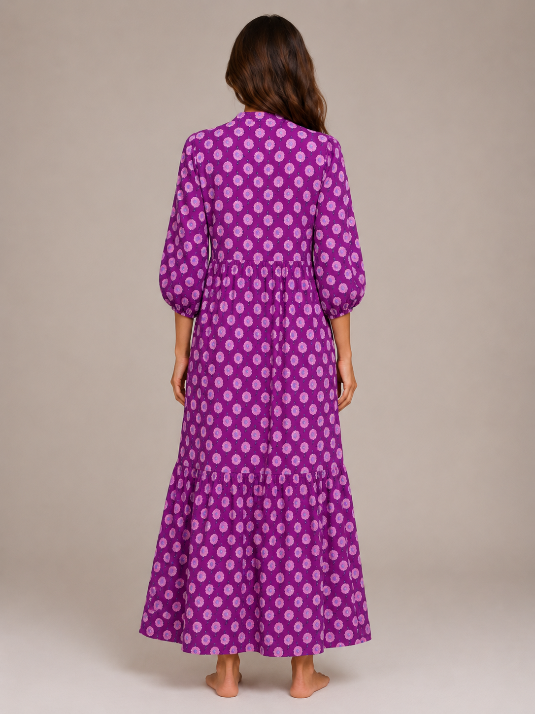 Roselle - Maxi-jurk Met V-hals En Print