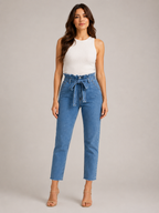 Ravina - Dames high-waist skinny jeans met donkere wassing