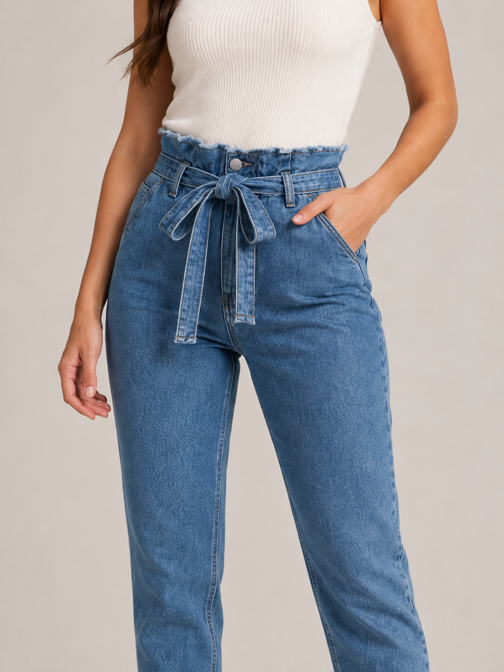 Ravina - Dames high-waist skinny jeans met donkere wassing