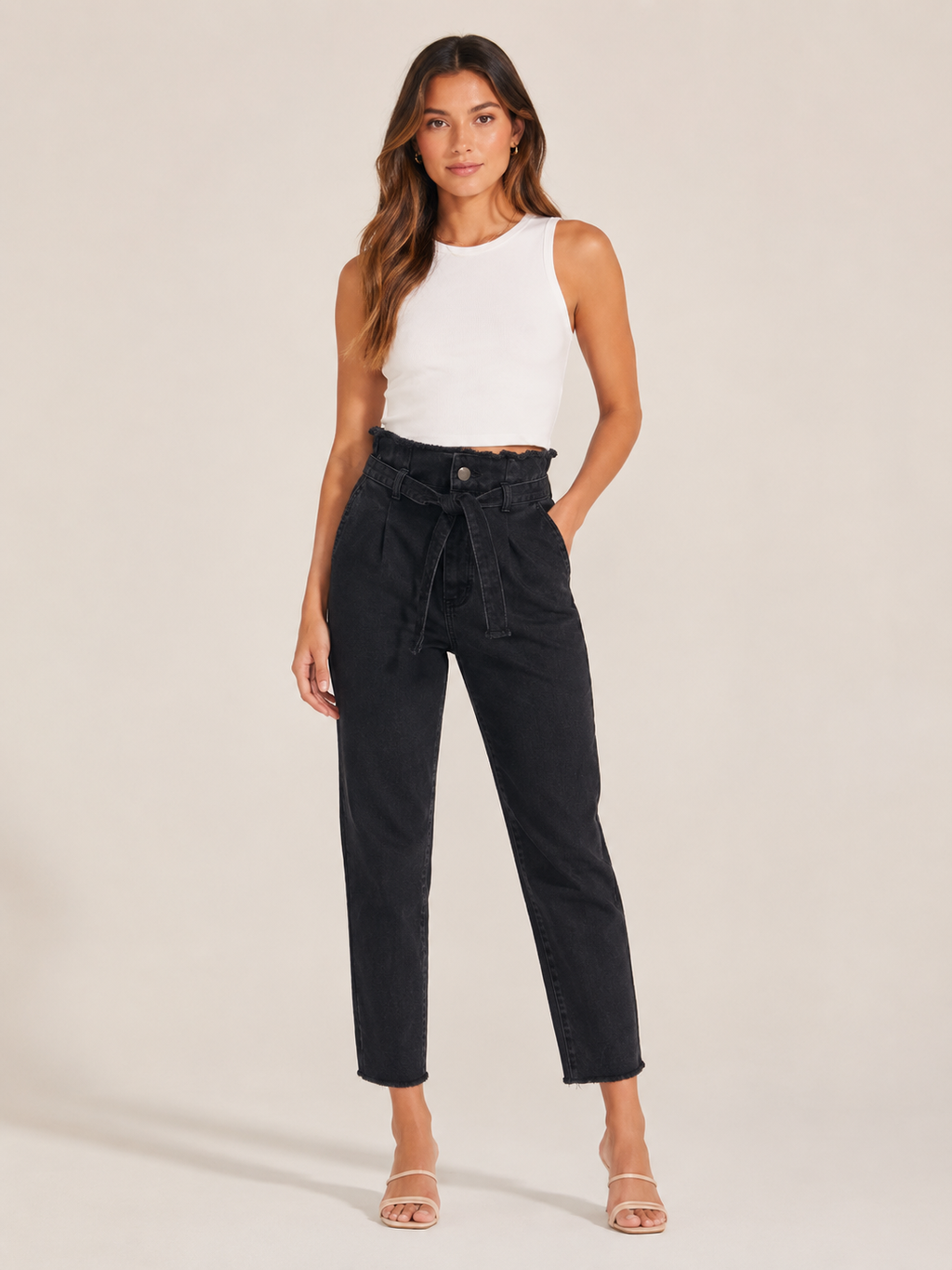 Ravina - Dames high-waist skinny jeans met donkere wassing