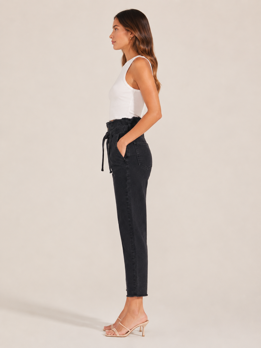 Ravina - Dames high-waist skinny jeans met donkere wassing