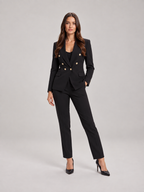 Vivienne - Lichtblauw dames broekpak met blazer voor kantoor