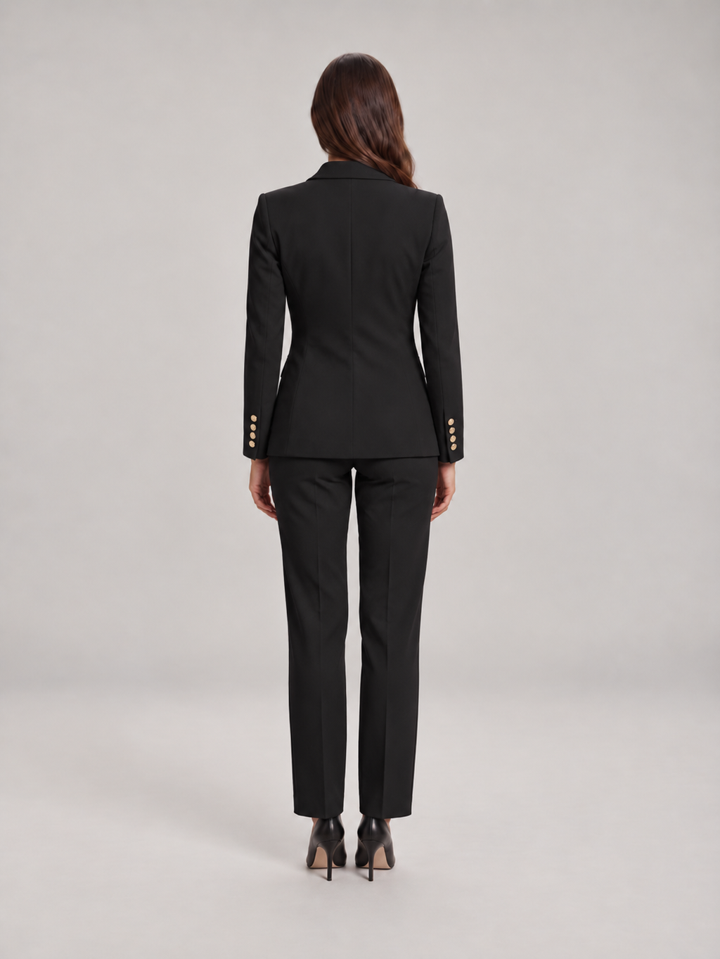 Vivienne - Lichtblauw dames broekpak met blazer voor kantoor