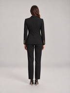 Vivienne - Lichtblauw dames broekpak met blazer voor kantoor